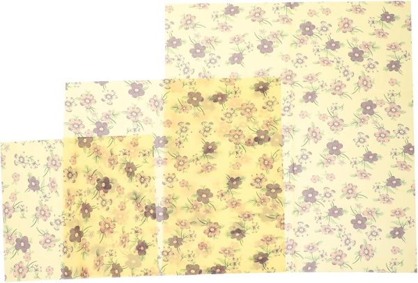 3pcs Reusable Beeswax Food Wraps Sustainable Food Storage Sheets for Leftovers Sandwiches and Bread Easy to Clean and Apply for Kitchen Use