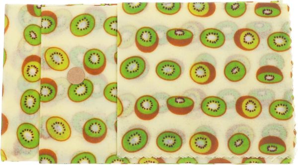 3pcs Organic Beeswax Food Wrap Reusable Kitchen Supplies for Fruits Vegetables Sandwiches Sustainable Non-odor Food Storage