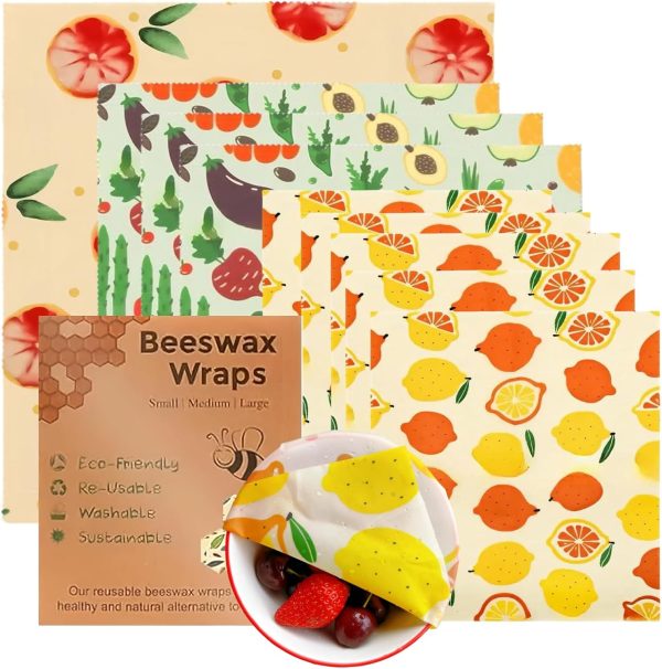 Wax Paper Sheets for Food-9 Pack Beeswax Wraps for Food Eco-Friendly Beeswax Wraps for Food, Bread and Sandwich Wrappers - Organic, Sustainable, Zero Waste Reusable Plastic-Free Alternative