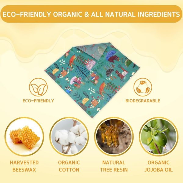 Reusable Beeswax Wrap - 9 Pack Beeswax Wraps for Food, Eco-Friendly Beeswax Food Wraps, Bread Sandwich Wrapper - Organic, Sustainable, Zero Waste, Reusable Plastic-Free Food Wrap, 1XL, 3M, 5S - Image 2