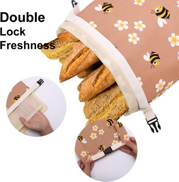 Reusable Sourdough Bread Bags with Cotton Bowl Covers,Cotton Beeswax Fabric Loaf Storage Containers to Keep Homemade Bread Fresh - Image 2