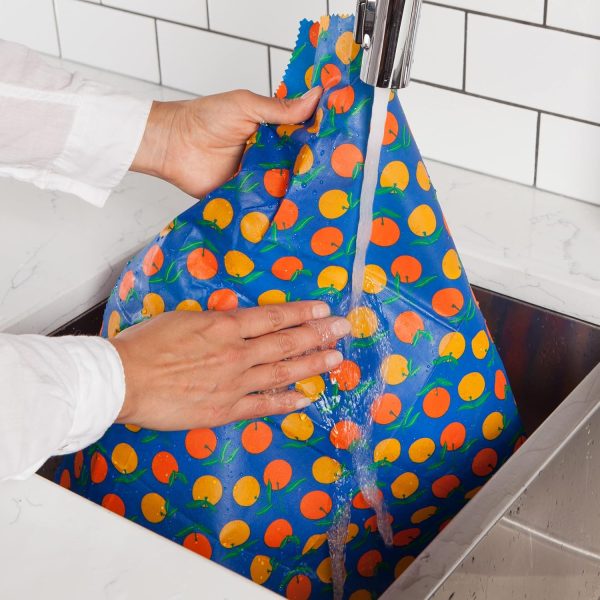 Reusable Beeswax Food Storage Citrus Print Extra Large Wrap, 17 x 22.75 inches - Image 2