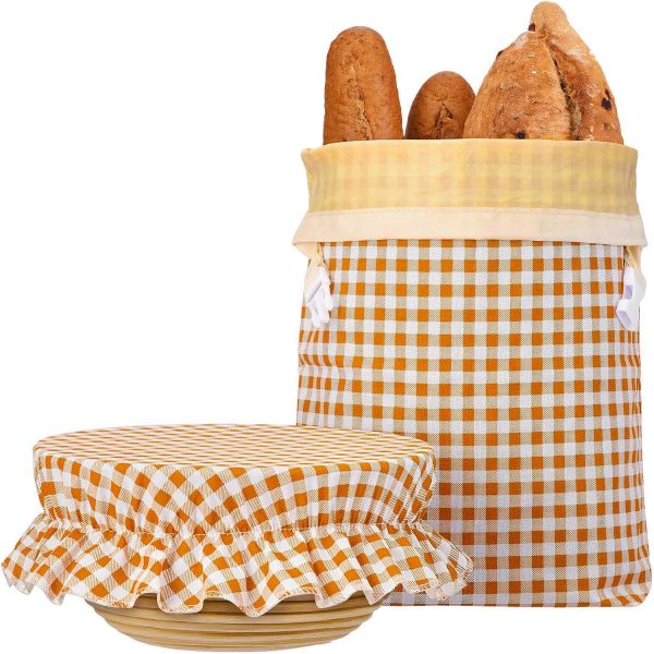 Beeswax Bread Bags for Homemade Sourdough, Reusable Bag with Cotton Bowl Cover, Freezer-Safe Bread Storage for Freshness, Bees Wax Bag, Plastic-Free, Large Capacity, Portable